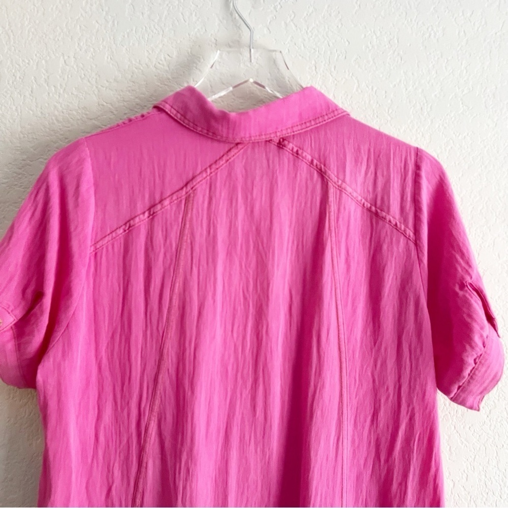 UMGEE Bright Pink Mini Dress Short Sleeve Collar Size Small - Picture 7 of 10